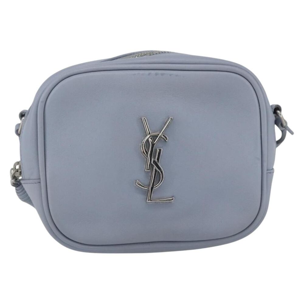 Saint Laurent Leather Blogger Shoulder Bag Light Blue